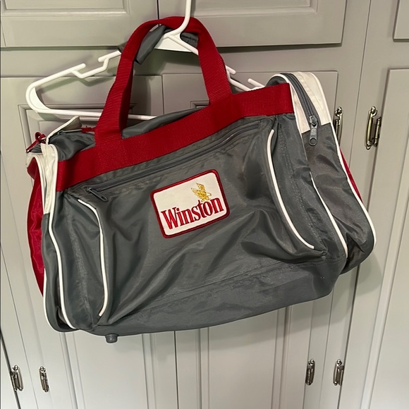 Vintage Winston Cigarettes Gray and Red Duffel Bag - Picture 1 of 4